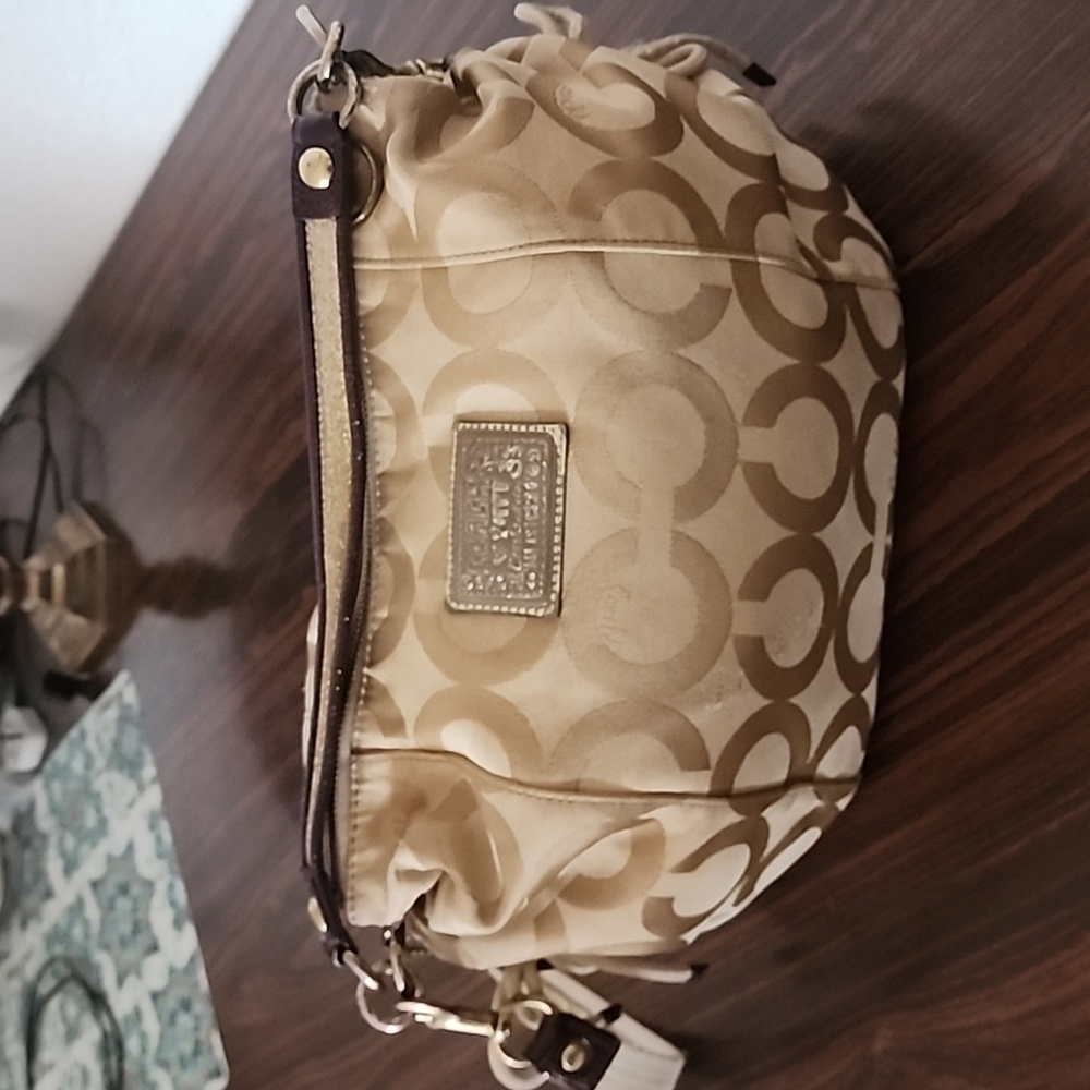 COACH POPPY Signature Graffiti Glam Tote Crossbody Bag Purse Shoulder Hobo Dust - Picture 11 of 17